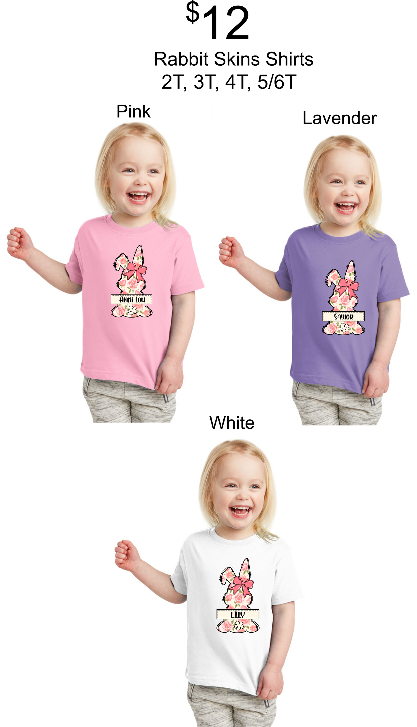 Easter Bunny Toddler Tees for Girls