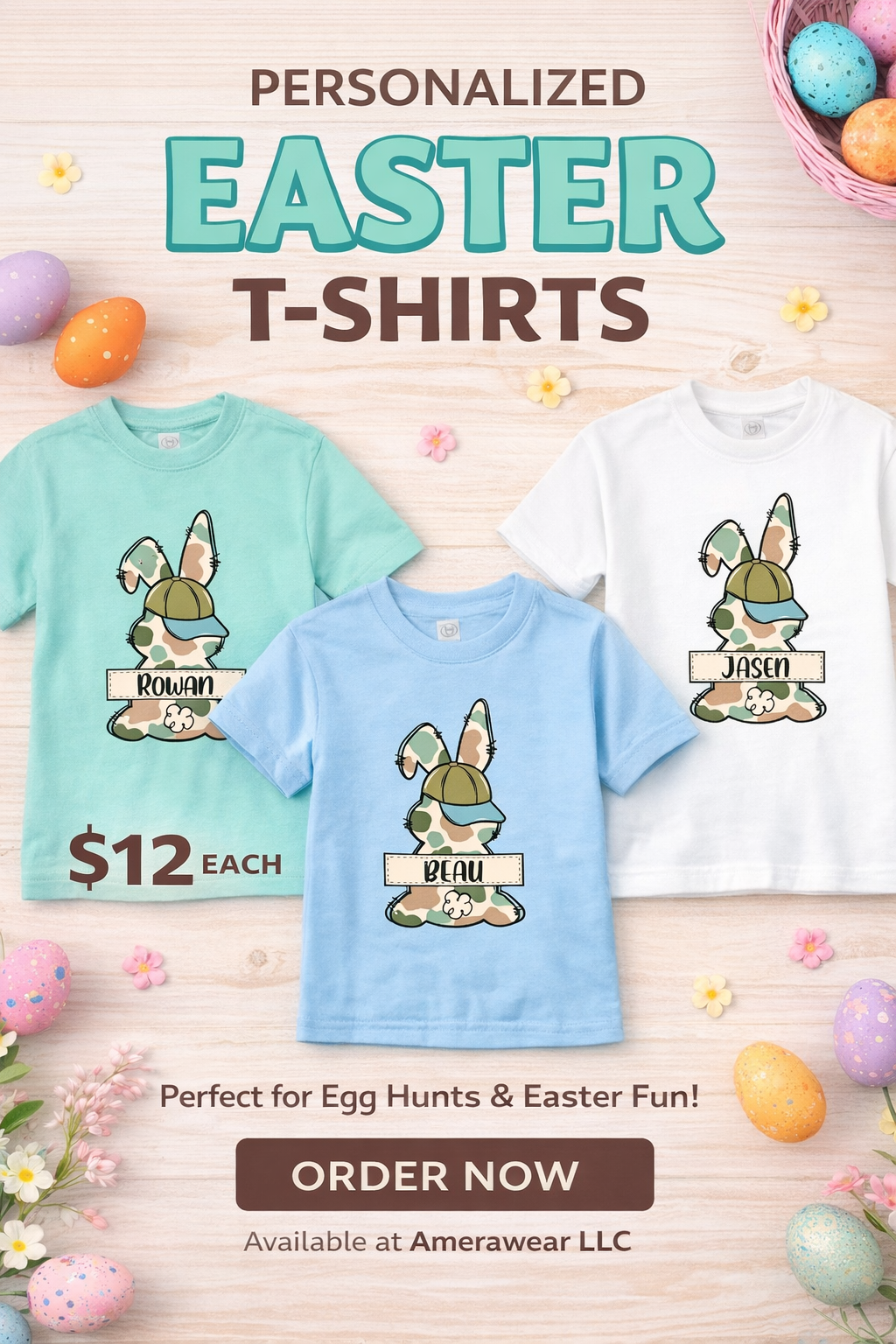 Easter Bunny Toddler Tees for Boys